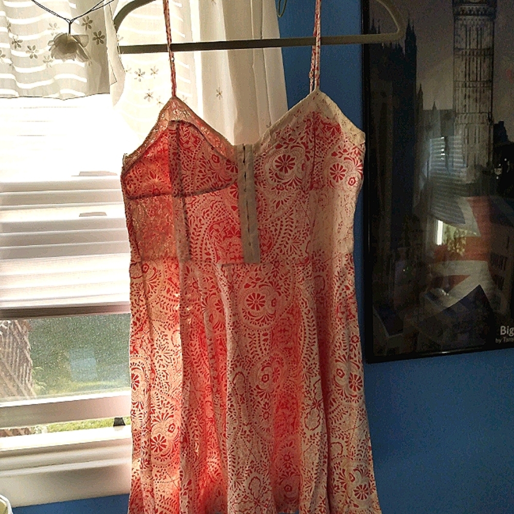 Aeropostale Red Paisley Corset Mini Dress